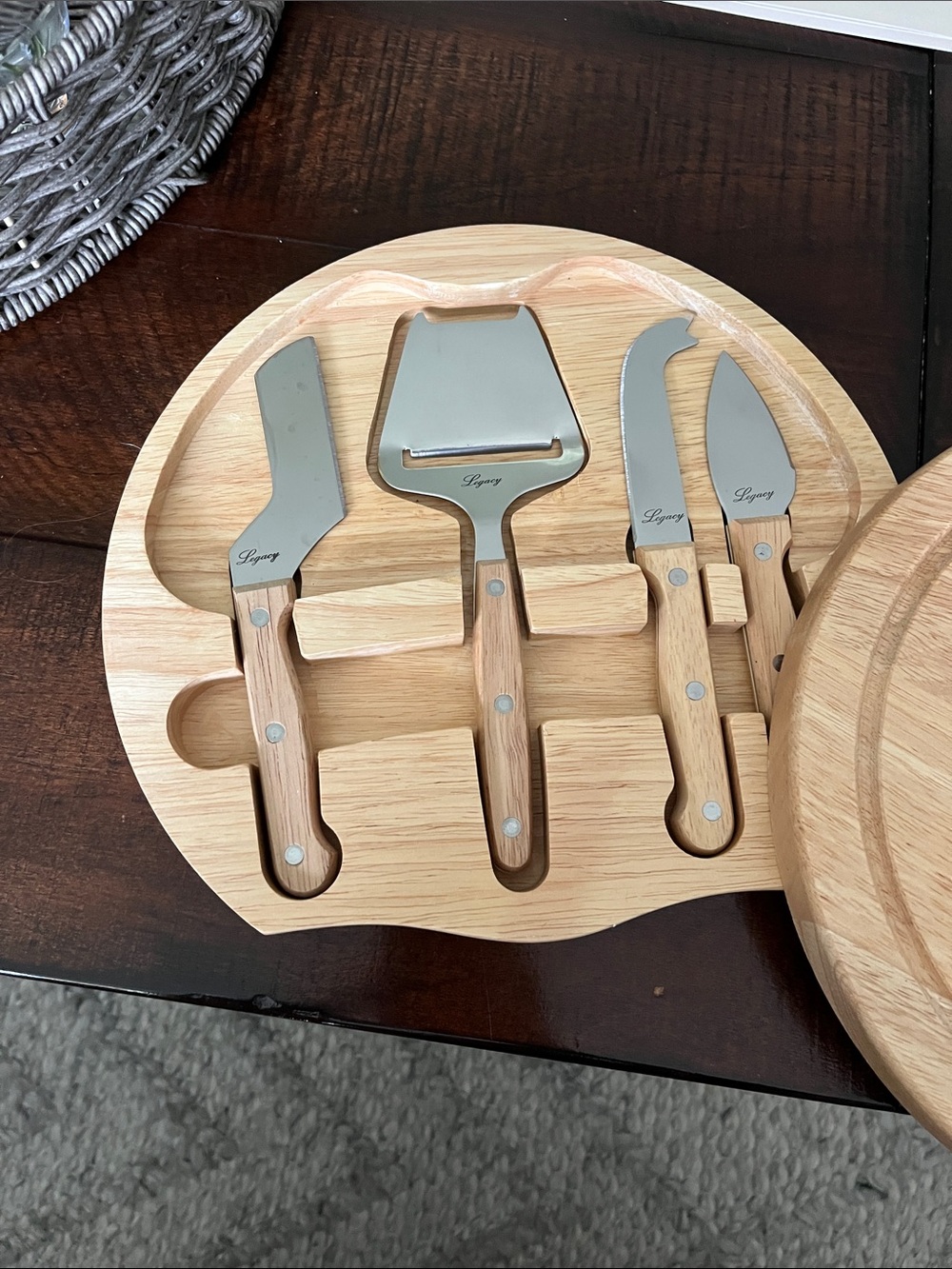 Legacy Wood-Handled Cheese Tool Set with Silver Blades